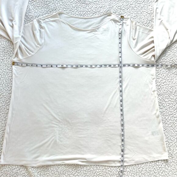 Susan Graver Off White Modern Essentials Liquid Knit Bateau Neck Top Size 4X - Picture 8 of 9